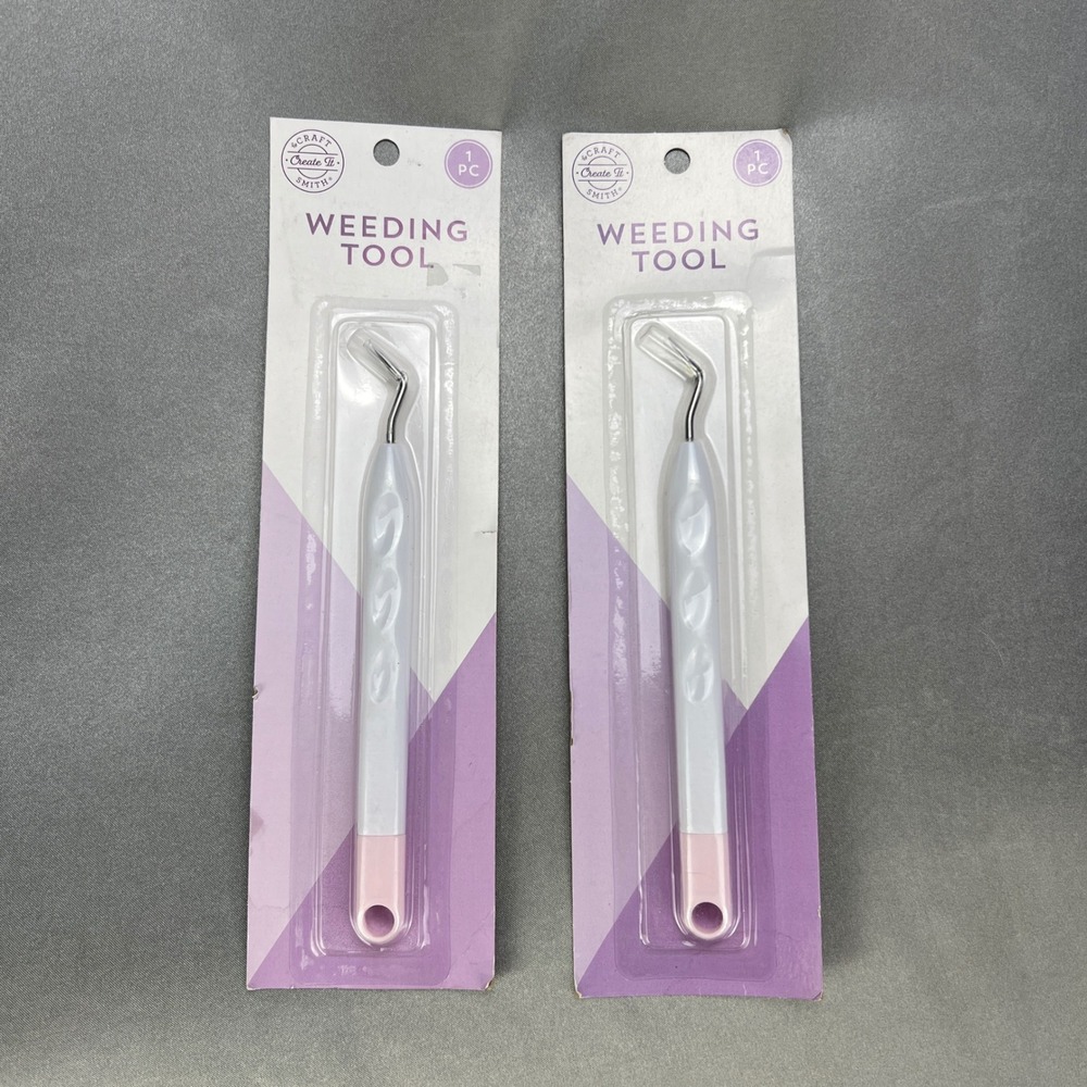 Craft by Create It‎ Smith Weeding Tool Set of 2 Vinyl Crafting Hook White Pink